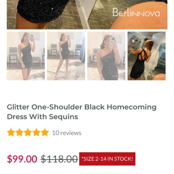 NWT Black Sequin Homecoming - Formal Dress sz 2 - Picture 3 of 3